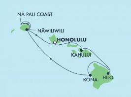 NCL Pride of America - 7 Night - Cruise to Hawaii: Inter-island from Honolulu, Oahu - NCL Pride of America - Starting in Honolulu with stops in Kahului, Hilo, Kona, Nawiliwili, Afte.. itinerary map